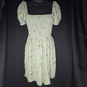 Pie in the Sky Sage Floral Smocked Romper - Small - Milkmaid Fairy Romantic